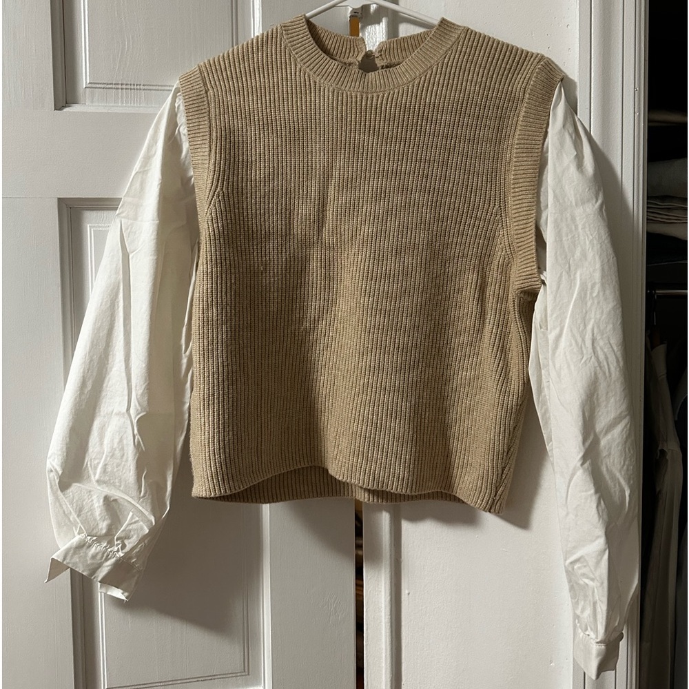 Mango sweater shirt in beige